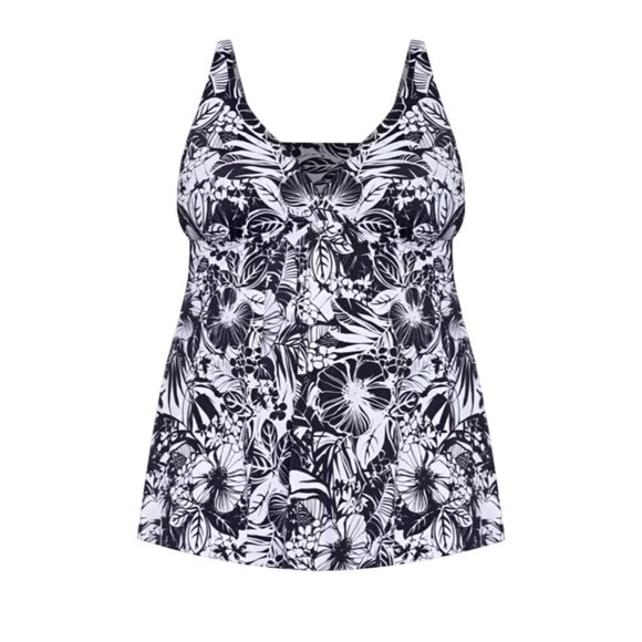 Swim Solutions Support Control Size 22W Swim Dress Black White NWT $122 - Picture 10 of 16